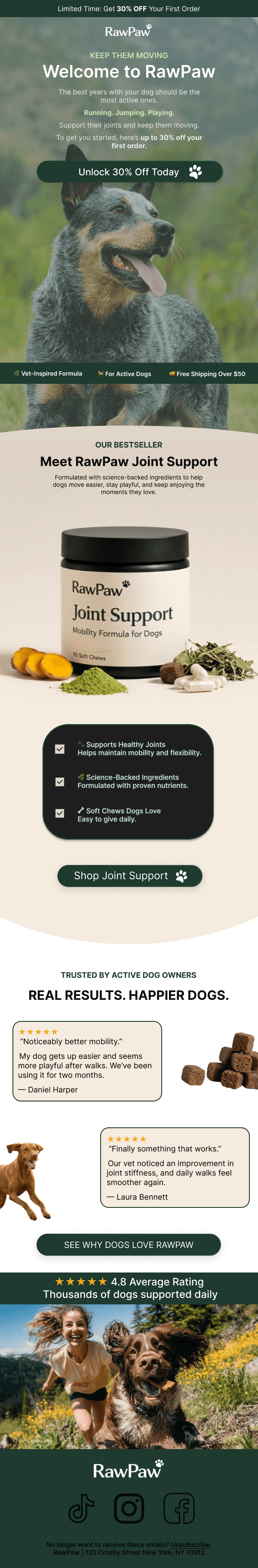 RawPaw email design